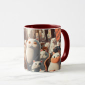 Cat City Cartoon Crowd Tasse (VorderseiteRechts)