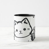 Cat Cityscape Furry Niedlich Vector Graphic Tasse (Zentrum)