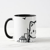 Cat Cityscape Furry Niedlich Vector Graphic Tasse (Links)
