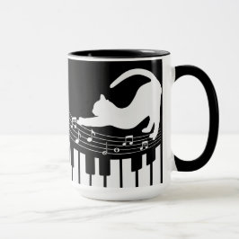 Cat Classic Jazz Piano Keyboard Player Kaffee Tasse