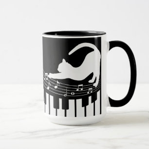 Cat Classic Jazz Piano Keyboard Player Kaffee Tasse