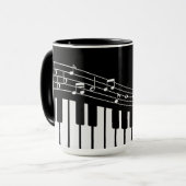 Cat Classic Jazz Piano Keyboard Player Kaffee Tasse (Vorderseite Links)