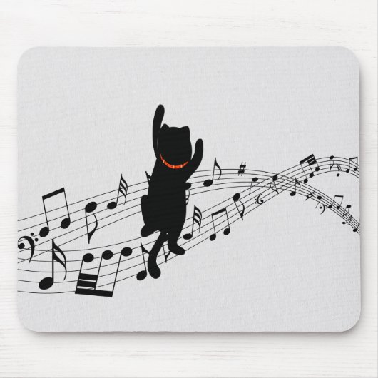 Cat Climbing Music Staff Mousepad (Vorne)