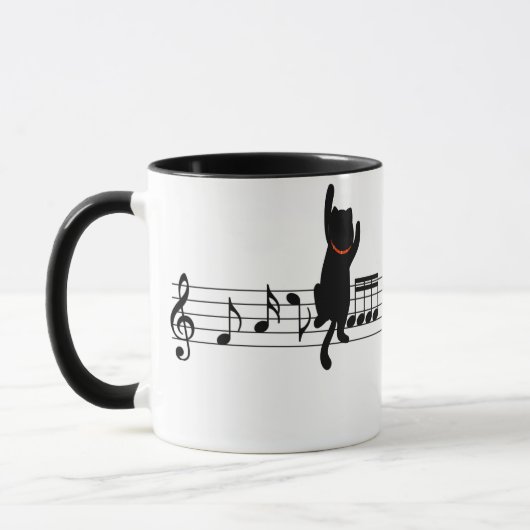 Cat Climbing - Musik Tasse (Links)