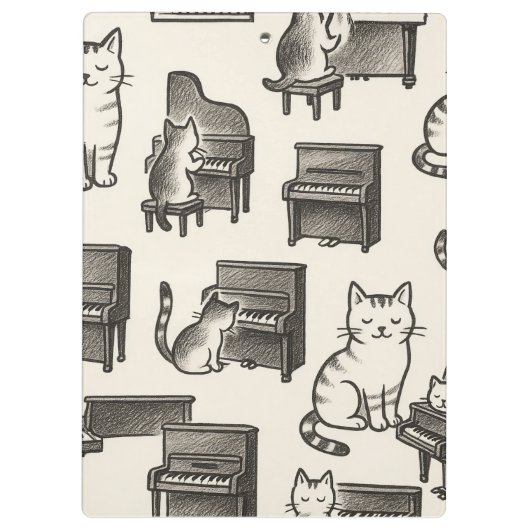 Cat Clipboard on Piano Klemmbrett (Rückseite)