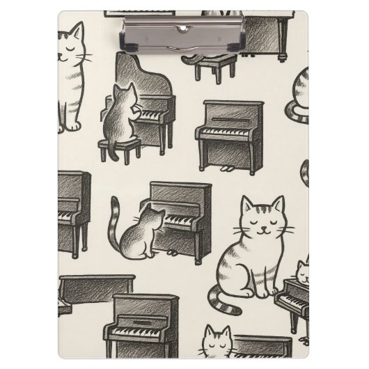 Cat Clipboard on Piano Klemmbrett (Vorderseite)