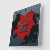 Cat Clock Niedlich Cat Lover Wall Clock Cat Decke Quadratische Wanduhr (Winkel)