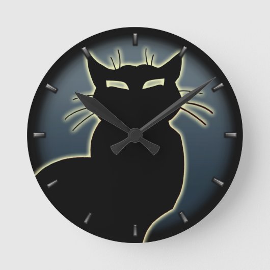 Cat Clock Niedlich Cat Lover Wall Clock Cat Decke Runde Wanduhr (Vorderseite)