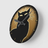Cat Clock Niedlich Cat Lover Wall Clock Cat Decke Runde Wanduhr (Winkel)