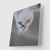 Cat Clock Quadratische Wanduhr (Winkel)