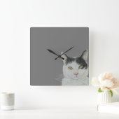 Cat Clock Quadratische Wanduhr (Zuhause)