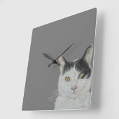 Cat Clock Quadratische Wanduhr (Winkel)