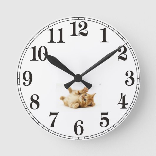 Cat Clock Runde Wanduhr (Vorderseite)
