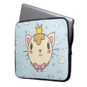Cat Cloud Herz Textur Kitten Laptopschutzhülle (Vorderseite Links)