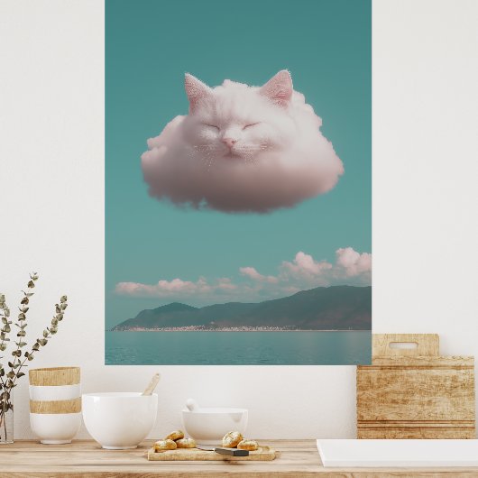 Cat Cloud Poster (Küche)
