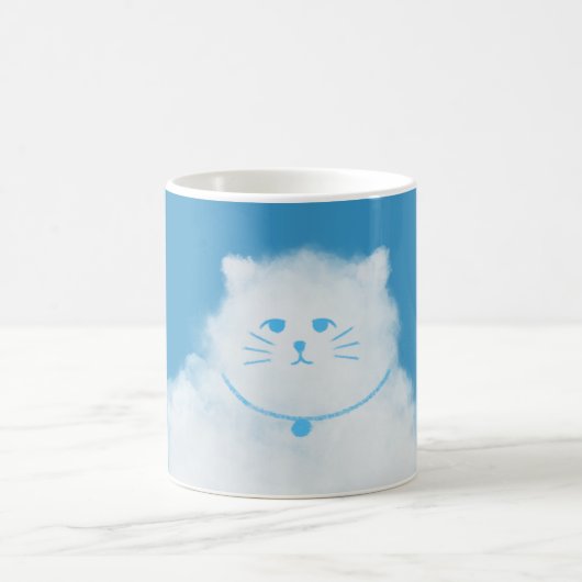 Cat Clouds Blue Sky Kaffeetasse (Mittel)