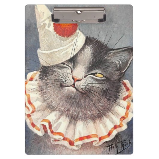 Cat Clown by Arthur Thiele Klemmbrett (Vorderseite)