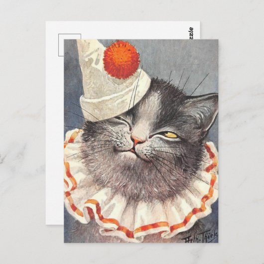 Cat Clown by Arthur Thiele Postkarte (Vorne/Hinten)