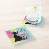 Cat & Cocktail - Trinken Sie niemals allein Unters Glasuntersetzer (Schrägansicht)