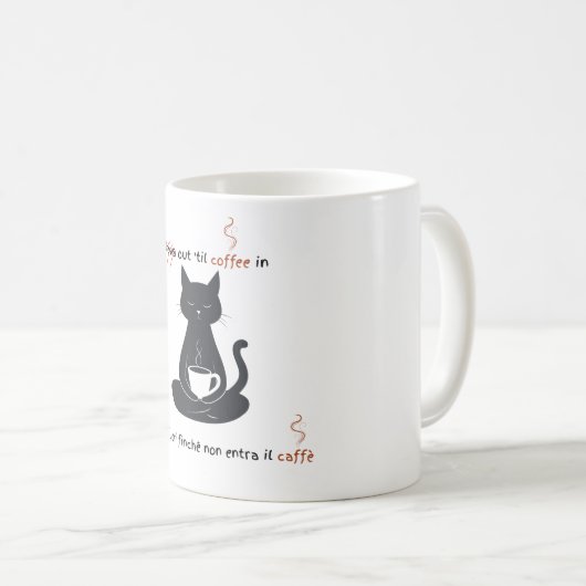  Cat + Coffee = Claws” Minimalist Design  Kaffeetasse (VorderseiteRechts)