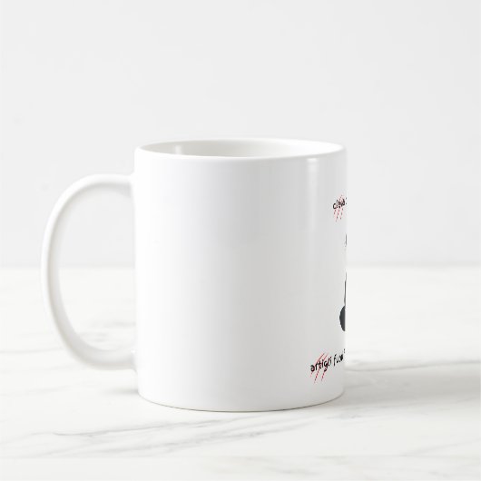  Cat + Coffee = Claws” Minimalist Design  Kaffeetasse (Links)