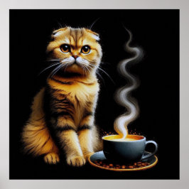 Cat & Coffee Dreams Poster