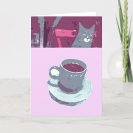 Cat & Coffee Grußkarte Karte