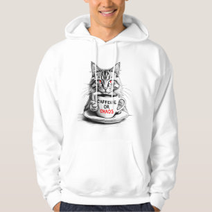 Cat Coffee – Koffein oder Chaos Lustiger Spruch Ho Hoodie