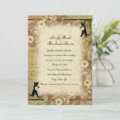 Cat Coffee Lovers Collage Style Hochzeit Einladung (Stehend Vorderseite)