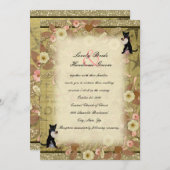 Cat Coffee Lovers Collage Style Hochzeit Einladung (Vorne/Hinten)