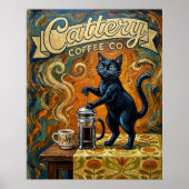 Cat Coffee Lovers Wall Art Print Poster (Vorne)