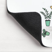 Cat Coffee Window Planters Green Mousepad (Ecke)