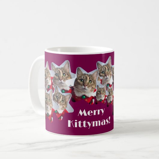 Cat Collage auf Weihnachten Kaffeetasse (Vorderseite Links)