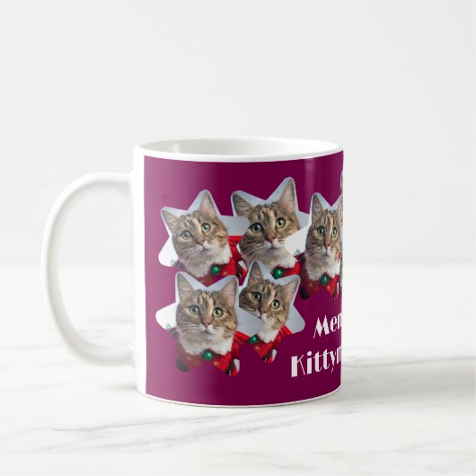 Cat Collage auf Weihnachten Kaffeetasse (Links)