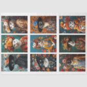 Cat Collage Junk Journal Dekoupage Tissue Paper Seidenpapier (Vorderseite)