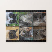 Cat Collage kitty Stimmen Schwarz-weiß grau Tabby Puzzle (Horizontal)