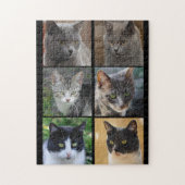 Cat Collage kitty Stimmen Schwarz-weiß grau Tabby Puzzle (Vertikal)