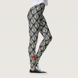 Cat Collage mit Paw Prints von Shirley Taylor Leggings