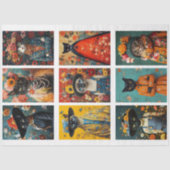 Cat Collage Small Projects Junk Journal-Decoupage Seidenpapier (Vorderseite)