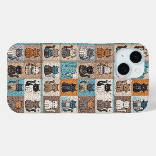 Cat Collection Quilt Muster Case-Mate iPhone Hülle (Rückseite (Horizontal))