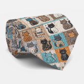 Cat Collection Quilt Muster Krawatte (Gerollt)