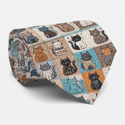 Cat Collection Quilt Muster Krawatte (Gerollt)