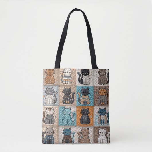 Cat Collection Quilt Muster Tasche (Vorderseite)
