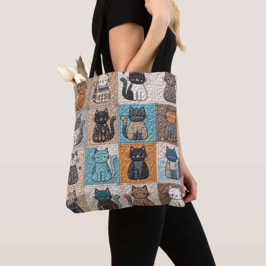 Cat Collection Quilt Muster Tasche (Von Nahem)