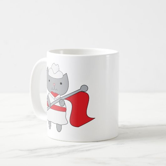 Cat Color Guard Red White Kaffeetasse (Vorderseite Links)
