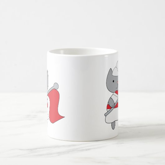 Cat Color Guard Red White Kaffeetasse (Mittel)