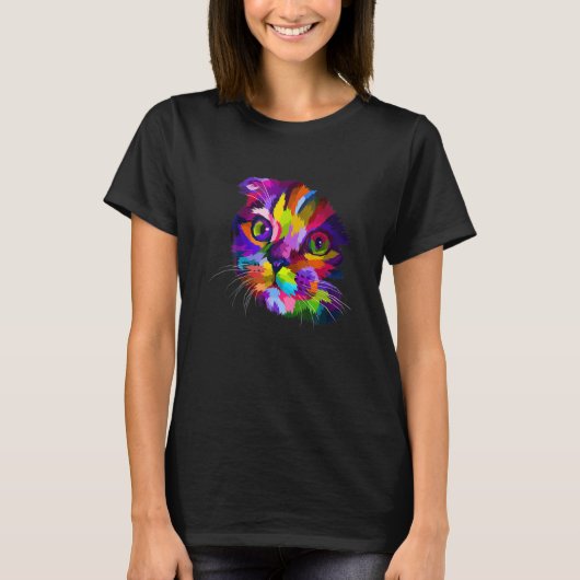 Cat Colorful T-Shirt (Vorderseite)