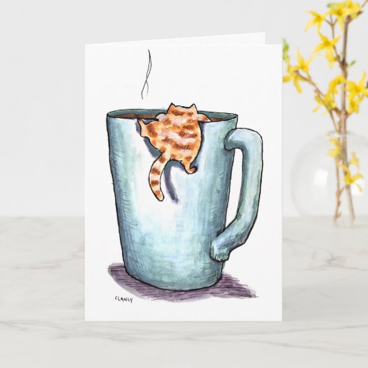 Cat Comforts Get Well Card Karte (Gelbe Blume)