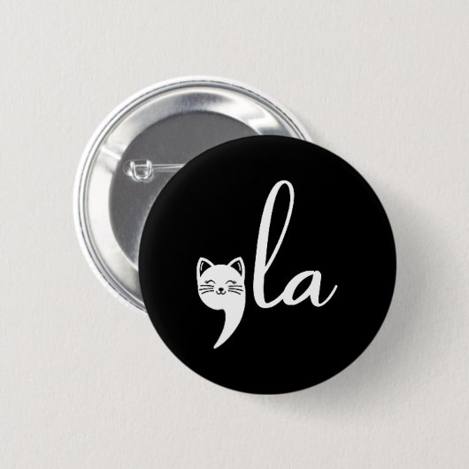 Cat Comma La Kamala Harris für Präsident 2024 Elec Button (Vorne & Hinten)