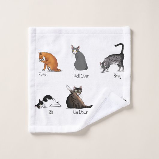 Cat Commands Badhandtuch Set (Waschlappen)